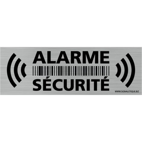 Signaletique.Biz France – Autocollants alarme sécurité – Lot de 14 autocollants dissuasifs – Adhésif aspect alu brossé – Résistant aux UV et intempéries