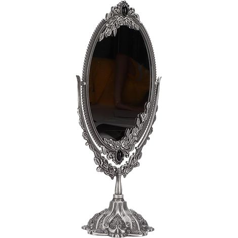 Miroir de Maquillage Antique Gothique ¨¤ 360 Degr¨s Vintage Rotatif de Deux Miroirs Main pour Les Salles Bains Bureau, d'anniversaire (Ancienne ¨pine de l'¨tain) (1/5)