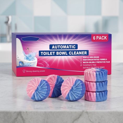 WC-Reinigungsblöcke für den Hausgebrauch, entfernen Flecken, Vergilbungen und Gerüche, praktisch für die tägliche Anwendung und mit frischem Duft. – 6er-Packung -- DTEKGAZ (1/5)
