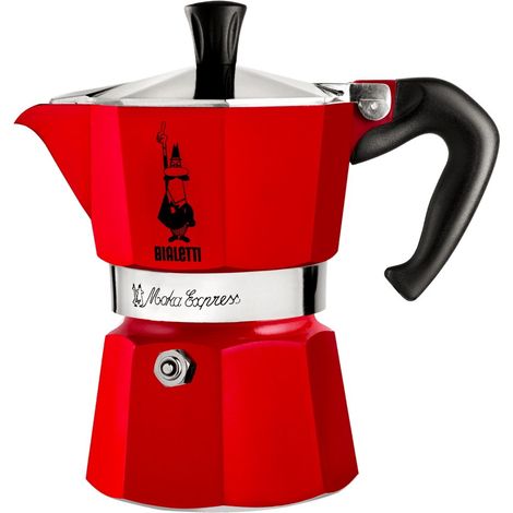 Cafetiere italienne - BIALETTI - La Mokina - Tous feux sauf induction - 1 tasse - 40 ml - Rouge