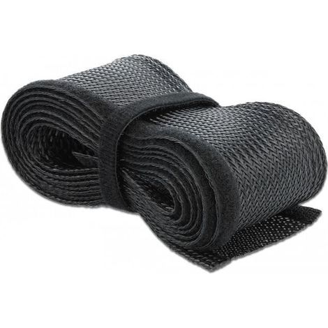 Gaine isolante tressée - DELOCK - Noir - 10m - Polyester - Diamètre 1,9cm (1/3)