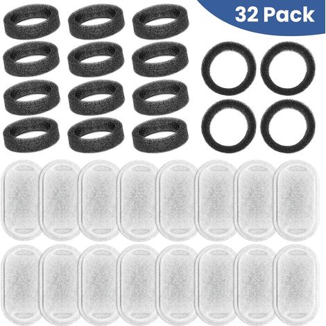 Filtro de repuesto para fuente de agua para gatos, juego de 32 filtros para fuentes de agua de acero inoxidable de 2 L (64 oz) y 3,2 L (10 oz), marca PETLIBRO, de algodón. (1/5)