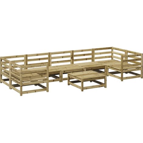 Maison Exclusive - 8-tlg. Garten-Sofagarnitur Kiefernholz Imprägn