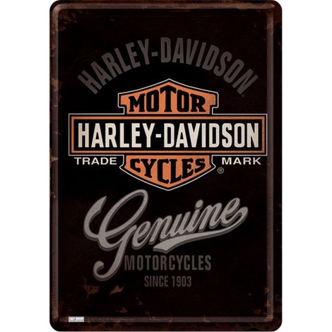 Carte postale métallique Harley Davidson