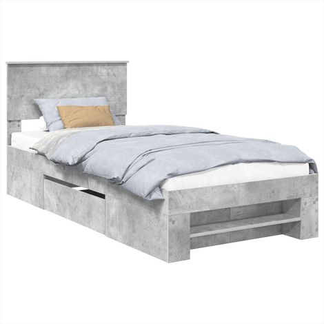 Maison Exclusive - Struttura del letto con testiera Grigio cemento 80 x 200 cm