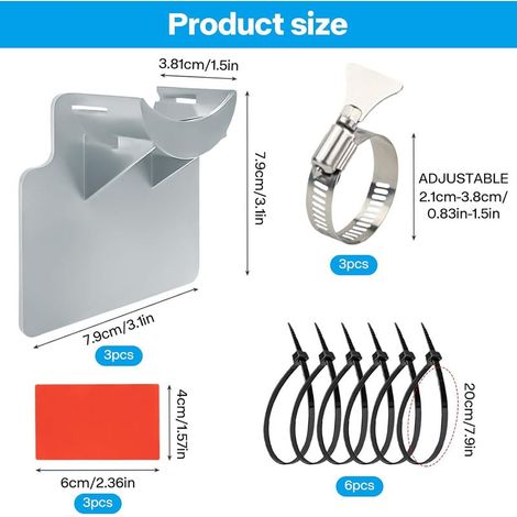 Support Tuyau Piscine, 3 PCS Accessoire Piscine Tubulaire, Accessoire de Piscine, Accessoires de Tuyau de Piscine pour Tuyaux de Diamètres de 21 à 38 mm, avec Anti-déchirure, Anti-traction (1/4)