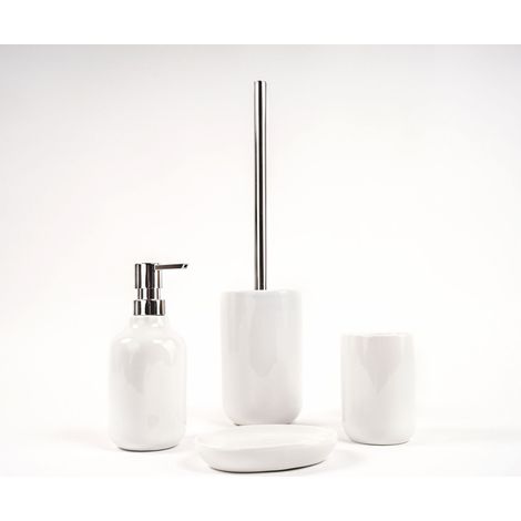 Ensemble d'accessoires de salle de bains blanc (1/3)