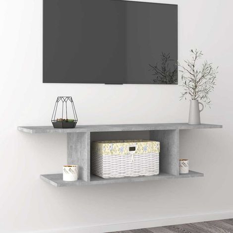 vidaXL Mueble de TV de pared gris hormigón 103x30x26,5 cm (1/5)