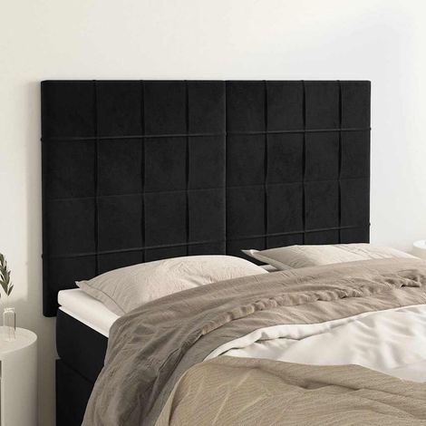 vidaXL Cabecero Terciopelo Negro 144x5x118/128 cm (1/5)