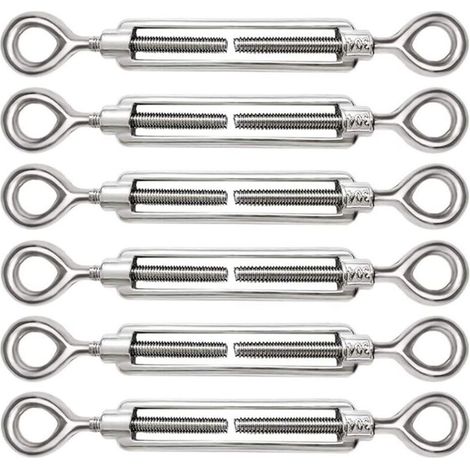 6 tendeurs M5 réglables en acier inoxydable 304 avec œillet pour tendeur de câble, accessoires pour tendeur de câble en acier. (1/4)
