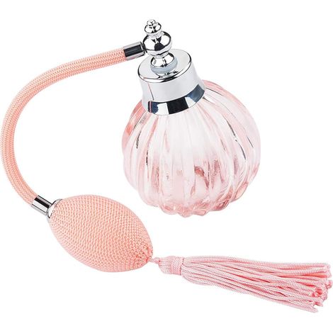 Flacon de Parfum Rechargeable 90ml en Verre Rose Vaporisateur Pratique et Nettoyage Facile, pour Parfums et Huiles Essentielles (1/5)