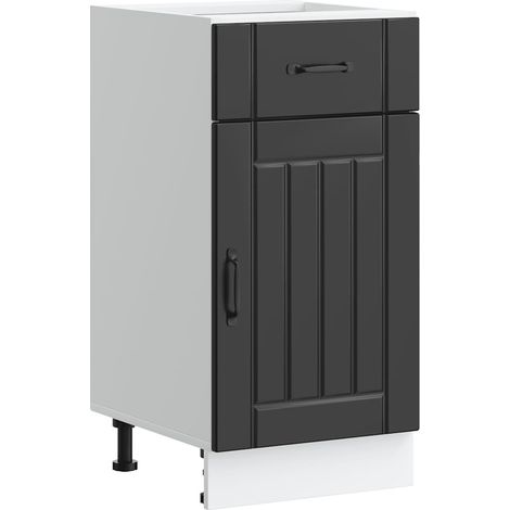 Küchen-Unterschrank Lucca Schwarz Holzwerkstoff