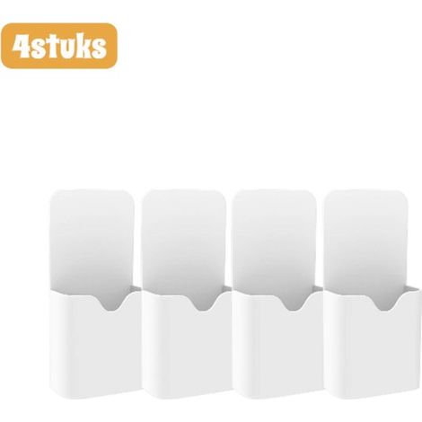 Lot de 4 porte-crayons magnétiques – Organisateurs pour tableaux blancs et réfrigérateurs – Idéals pour bureau, école et maison – Blanc (1/5)