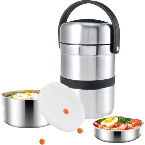 1,8 l Récipient Isotherme en Acier Inoxydable, Boîte Isotherme avec Isolation Thermique et Joint en Silicone pour Repas Chaud Maison Bureau école Camping (1/4)