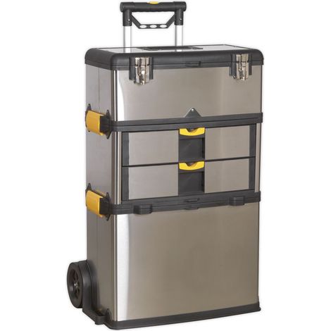 Sealey Mobile Stainless Steel/Composite Toolbox with 3 Compartments AP855 (1/5)
