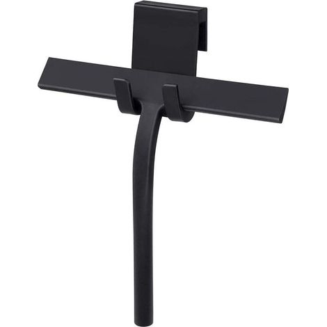 Essuie glace Douche Raclette Silicone Noir, Douche En Verre Essuie glace Raclette Fenêtre De Nettoyage D'essuie glace Avec Hanging Crochet Pour Salle De Bains, Cuisine, Miroir, Fenêtre, Nettoyage Des (1/5)