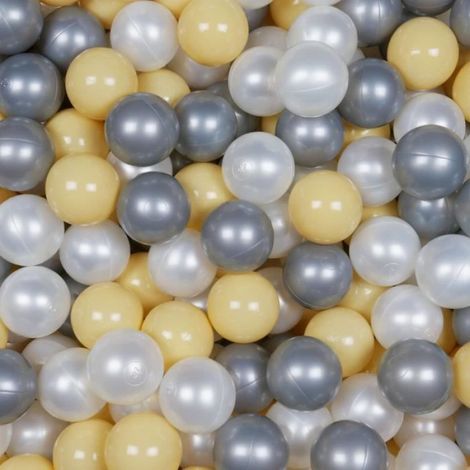 Balles De Piscine Seches - 100 Pieces - Perle Argent Beige - Pour Jeux Aquatiques Et Trampoline (1/3)
