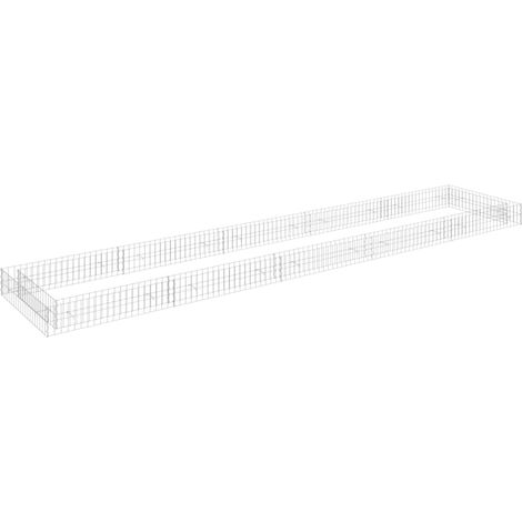Aiuola rialzata in gabbione di acciaio zincato 500 x 100 x 20 cm Argento 020039897