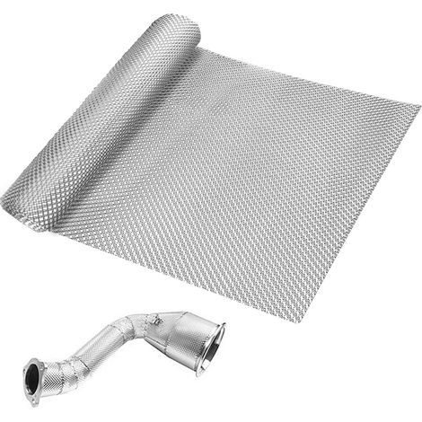 100 x 40 cm - Protection contre la chaleur - En aluminium - Pour sport automobile - Plaque en alliage d'aluminium - Pour pot d'échappement - En aluminium gaufré - Isolation thermique du moteur (1/5)