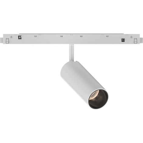 Faretto Binario Singolo On-Off Ego Alluminio Bianco 1 Luce 12W 3000K Luce Calda (1/2)