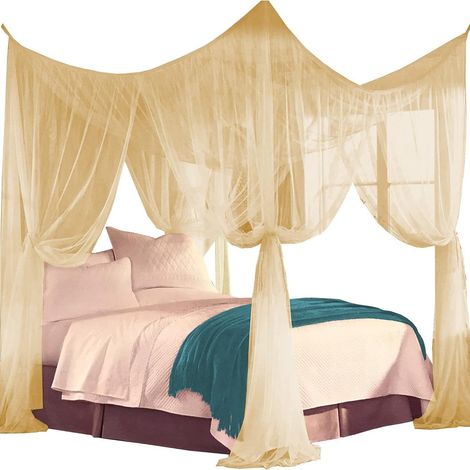 Moustiquaire couvre-lit, rideau couvre-lit à baldaquin, convient pour lit double/lit queen/lit king, convient pour l'intérieur et l'extérieur (1/5)