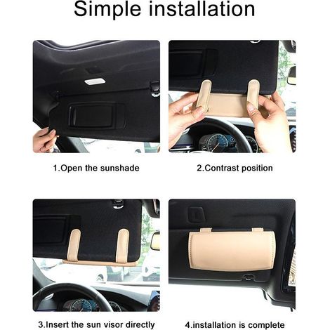 Porte, lunettes de sécurité, pare-soleil de voiture dans un étui de rangement en cuir, SUV et camions