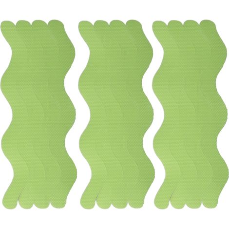 Marchepied lumineux S Type, bande antidérapante auto-adhésive phosphorescente pour escalier, salle de bain, maison, lot de 12 bandes vert clair (1/5)