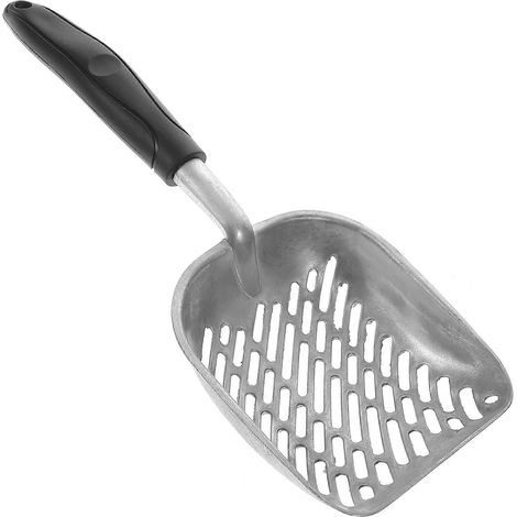 Pelle à litière creuse en métal, pelle à litière en alliage d'aluminium, pelle à litière pour chat, pelle à litière inclinée (1/5)