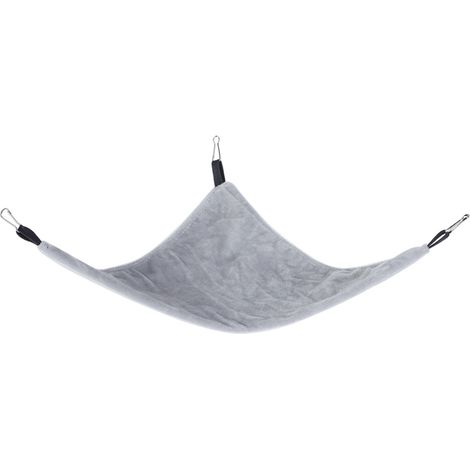 Hamac triangulaire suspendu gris pour petit animal - Écureuil, Hamster, Chinchilla, Cochon d'Inde (1/5)