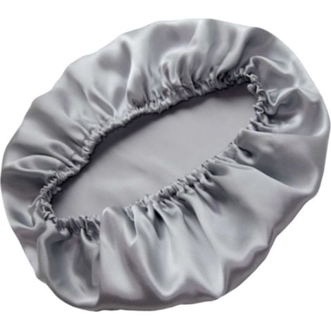 Bonnet de nuit en soie pour cheveux longs - Bandeau en soie respirante Gris (1/2)