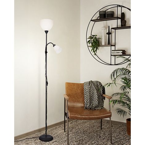 LAMPE SUR PIED AVEC LECTEUR NOIR/BLANC "MONTANINI-E"