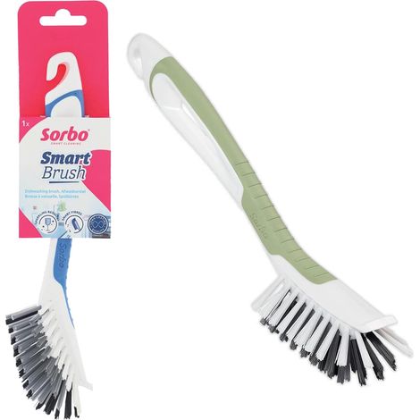 Brosse Vaisselle Bleue, 3 Types de Poils avec Grattoir (1/5)