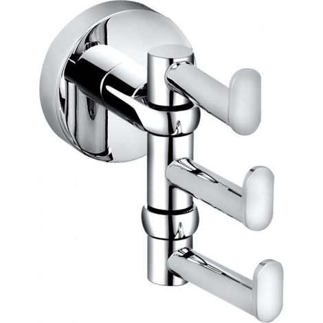 Patère triple rotative OMEGA laiton chromé 9,5x5,5x8,5cm (1/3)