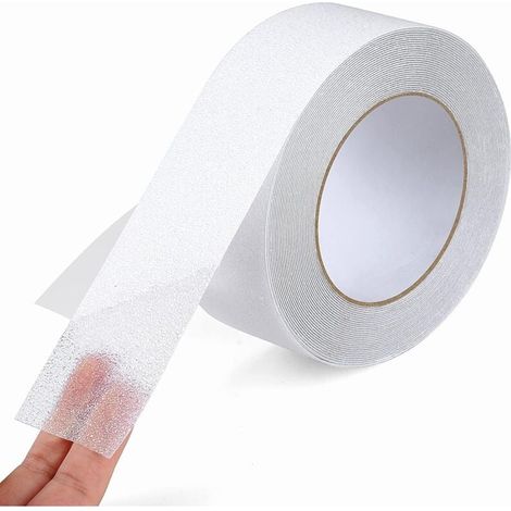 Bande Antidérapante Adhésive, 5cm10m, Bande Sécurité Antidérapant, Ruban de Traction Antidérapant, Empêche Personnes Âgées, Enfants et Animaux Domestiques de Glisser/de Tomber, Transparent (1/4)