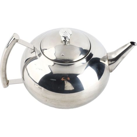 201 Stainless Steel Teapot, 2L Coffee Pot, Elegant Tea Kettle with Curved Handle, Removable Infuser Filter, V-Shaped Spout, Fast Pouring and (1/5)