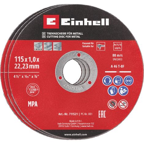 Einhell SET 5 PZ. DISCHI DA TAGLIO Ø mm. 115x1,0 20.00 confezioni (1/2)