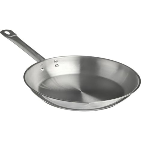 Poêle professionnelle en acier inoxydable 28 cm – Fond encapsulé, compatible induction, lave-vaisselle (1/3)