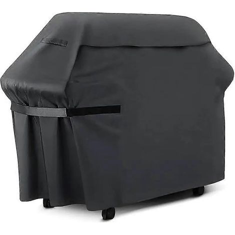 Housse de barbecue en tissu Oxford 210D pour terrasse ou chariot de barbecue, imperméable et anti-poussière, noire, 147 x 117 x 61 cm (58 x 46 x 24 pouces). (1/5)