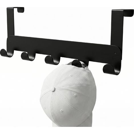 Porte-manteau de porte - 435 x 172 x 72 mm - Porte-manteau couleur Noir Mat - Fabriqué en Acier. Mod. CP42 (1/5)