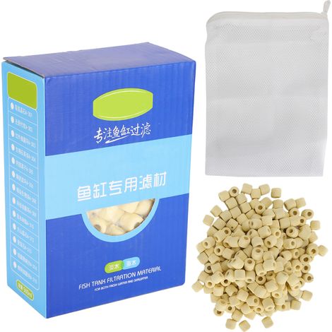 500 ml de medio filtrante biológico para acuarios, fibra infrarroja – anillos filtrantes para agua dulce y salada. (1/5)