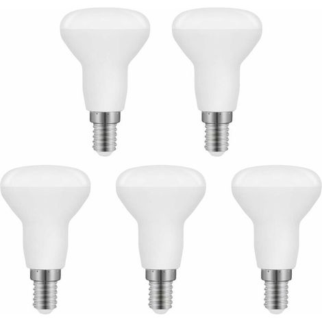 R50 E14 5W LED-Lampe, R50 LED E14 Reflektor entspricht einer E14 40W Glühbirne, Kaltweiß 6500K 550LM, nicht dimmbar, 5er-Pack [Energieklasse F]