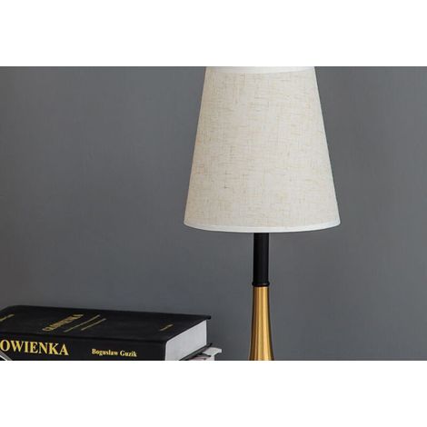 Lampada da comodino, lampada da tavolo con paralume in tessuto metallico, adatta per soggiorno, camera da letto o ufficio, altezza 38 cm, larghezza 16 cm (1/2)