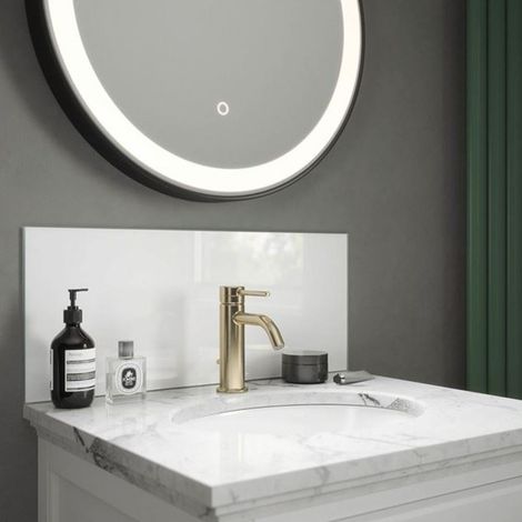 Splashback White Frost Glass Bathroom Backsplash 250mmx600mmx4mm (1/4)