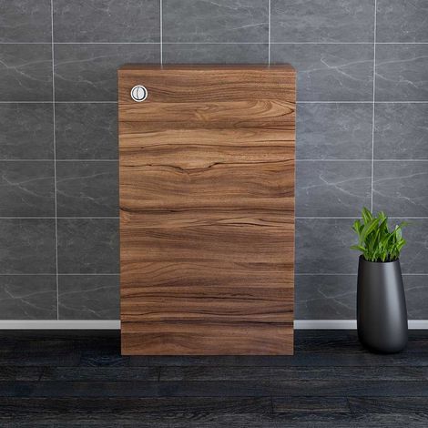 NRG 500mm Walnut Toilet Cabinet Back To Wall WC Unit Bathroom Furniture (1/5)