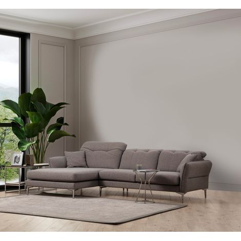 Ecksofa links Costor Grau