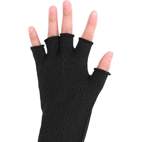 Protezione per il braccio da 45 cm/17,7 pollici, manicotto corto antitaglio che copre metà delle dita, ideale per cucinare, lavorare il legno e fare giardinaggio, nero. (1/5)