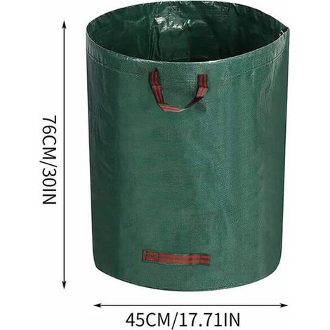 royaluxe - Sac à feuilles mortes vert, 1 sac à déchets de jardin de grande capacité 120L 45cm x 76cm Extérieur (1/4)