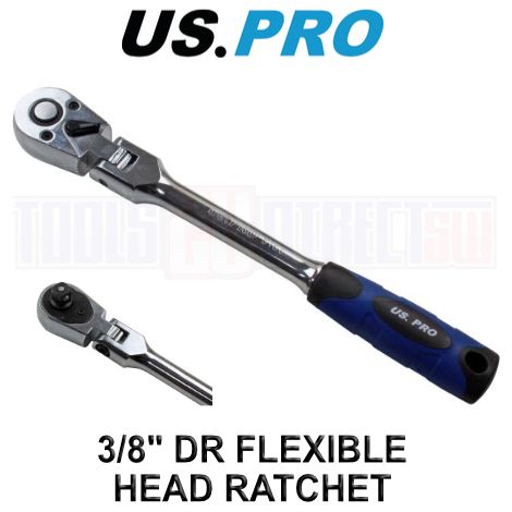 US PRO Tools 3/8" DR Flexible Head Ratchet Socket Wrench 5166