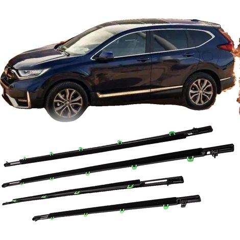 Moulure de fenêtre, caoutchouc + aluminium, longueur 111,2 cm avant, longueur 93 cm arrière, fixation clip-on, pour modèle SUV 2007-2011 (1/5)
