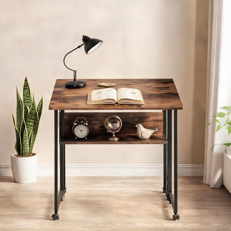Bureau en panneau de particules métal 80 x 58 x 75 cm (1/5)